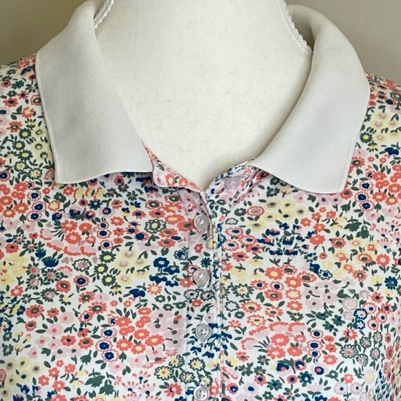 Lands' End Women's Soft Field Floral Supima Cotton Polo Shirt. Sz 2X - Picture 2 of 12